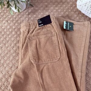 RSQ Tan Corduroy Pants Straight Leg Drawstring NWT